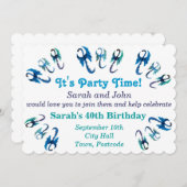 ダンシングブルードラゴンパーティー招待状 招待状 (正面/裏面)