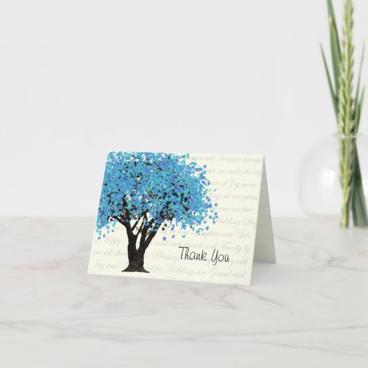 ダンシングブルームズ 青い木に感謝 サンキューカード (正面)