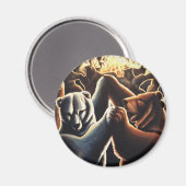 ダンシングベア 冷蔵庫マグネット ワイルドライフ アート ギフト マグネット (正面/裏面)