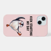 ダンシングペンギン携帯ケース iPhone 15ケース (裏面横)