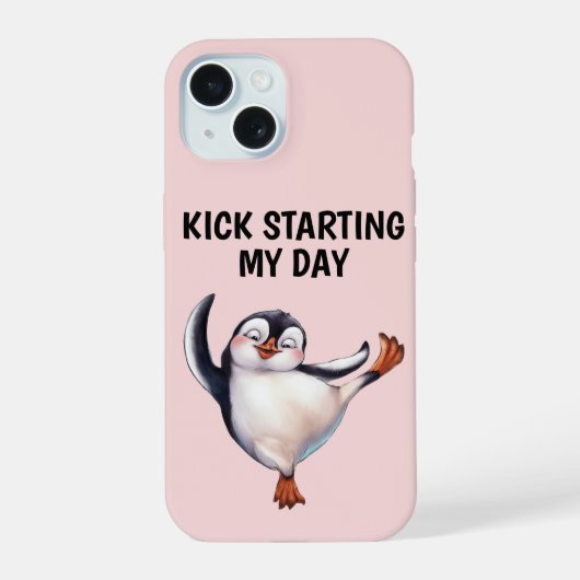 ダンシングペンギン携帯ケース iPhone 15ケース (裏面)