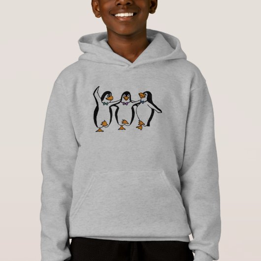 ダンシングペンギン 子供用パーカー (正面)