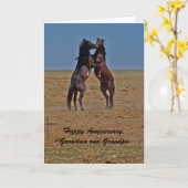 ダンシングホースのご両親、祖父母にHappy Anniversary カード (黄色い花)