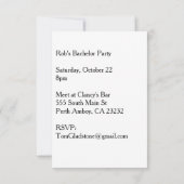 ダンシングマン独身パーティー 招待状 (裏面)