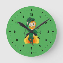 ダンシングレプラコーン セントパトリックデーのキャラクター ラウンド壁時計