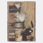 「ダンシング・クラス」 エドガール・ドガ、ヴィンテージ・バレエ スローブランケット (正面縦)