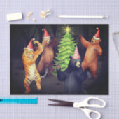 ダンシング クリスマス ベア ペーパーフラワー 薄葉紙 (クラフト)