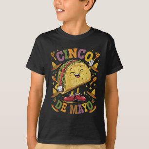 ダンシング・タコ・ファニー・シンコ・デ・マヨ・フィエスタ・パーティー Tシャツ