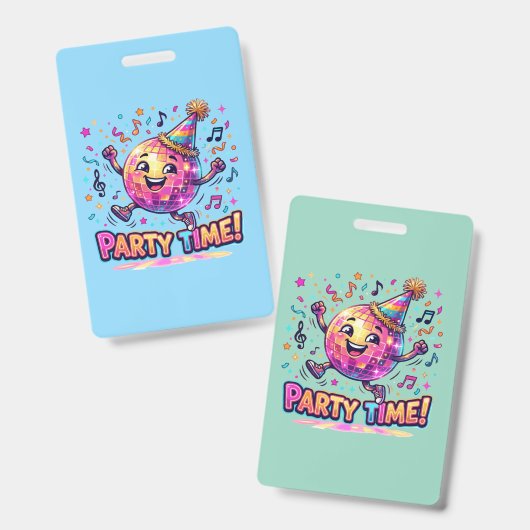  ダンシング ディスコボール 誕生日パーティー おもしろ かわいい バッジ (正面＆裏面)