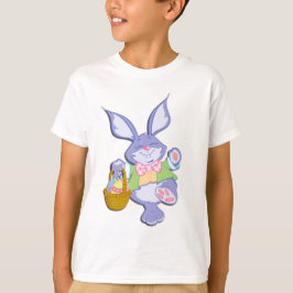 ダンシング パープル イースター バニー パーソナライズド バック Tシャツ