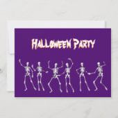 ダンシング パープル スケルトン ハロウィーン インビテーション (裏面)