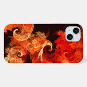 ダンシング・ファイアバードのモダンフラクタル・アート iPhoneケース (裏面横)