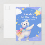 ダンシング・ポーラー・ベアのザラへようこそ インビテーションポストカード (正面/裏面)