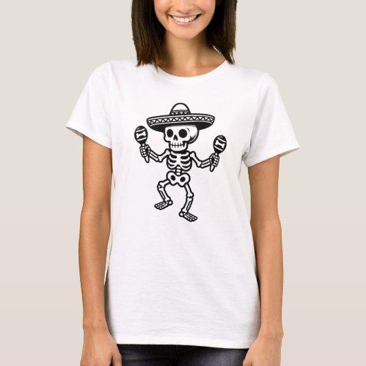 ダンシング・メキシカン・スケルトン Tシャツ (正面)