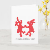 ダンシング レッド バニーズ カード (黄色い花)