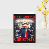 ダンシング 面白い ユーモア トランプ クリスマスに帰宅します カード (黄色い花)