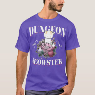 ダンジョンおもしろいメオースターDnDゲーマー猫好きD20 Tシャツ