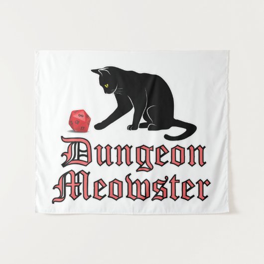 ダンジョンおもしろい・ミオウスターRPG猫とサイコロ タペストリー (正面(横))