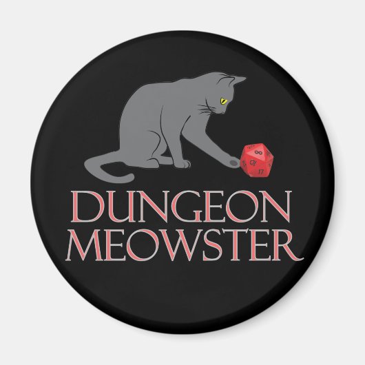 ダンジョンおもしろい・ミオウスターRPG猫とサイコロ マグネット (正面)