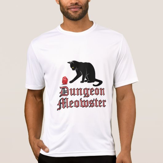 ダンジョンおもしろい・ミオウスターRPG猫とサイコロ Tシャツ (正面)