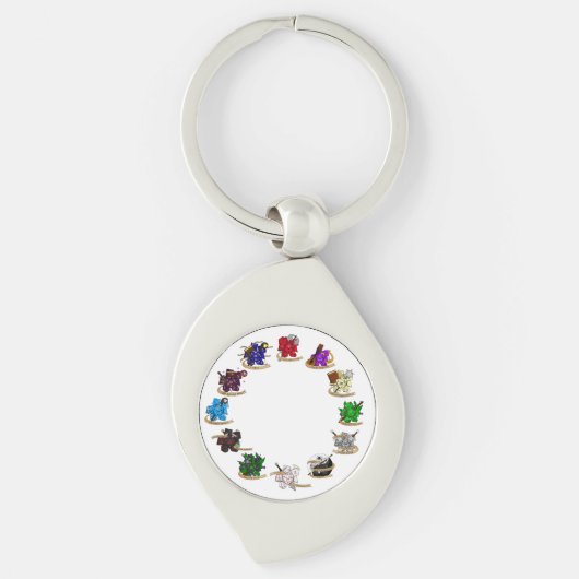 ダンジョンとドラゴンズクラスサイコロデザイン キーホルダー (正面)