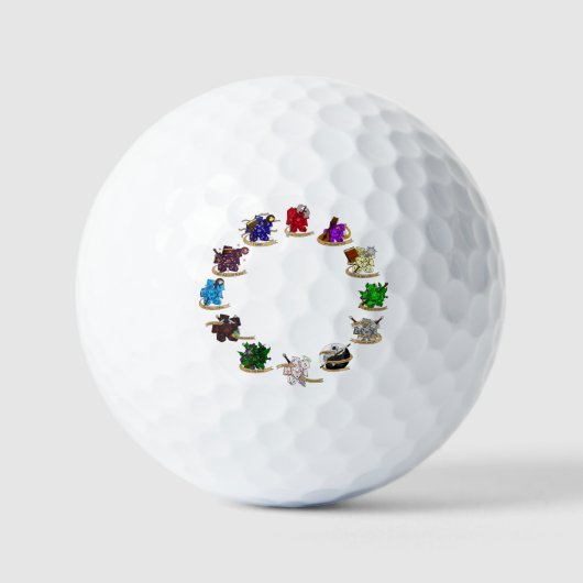 ダンジョンとドラゴンズクラスサイコロデザイン ゴルフボール (正面)