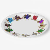 ダンジョンとドラゴンズクラスサイコロデザイン ペーパープレート (アングル)