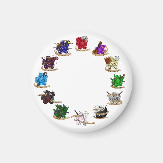 ダンジョンとドラゴンズクラスサイコロデザイン マグネット (正面)