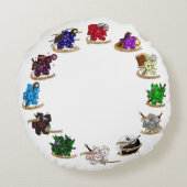 ダンジョンとドラゴンズクラスサイコロデザイン ラウンドクッション (裏面)