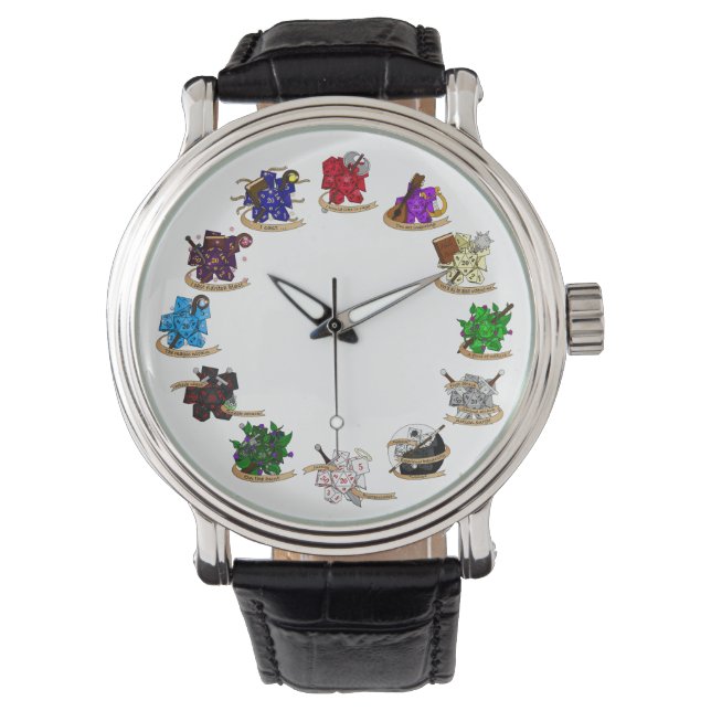 ダンジョンとドラゴンズクラスサイコロデザイン 腕時計 (正面)