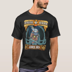 ダンジョンとネコDruid Kitten CatサイコロおたくRpg G Tシャツ