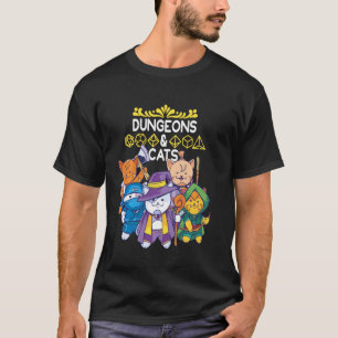ダンジョンと猫Rpg D20ファンタジーゲーム Tシャツ