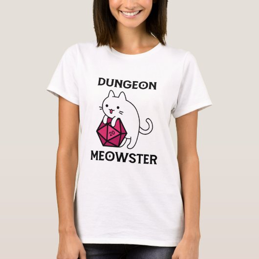 ダンジョンねこますたー猫面白い Tシャツ (正面)