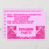 ダンジョンのホットピンクドラゴンズ~パーティの招待状! 招待状 (正面/裏面)
