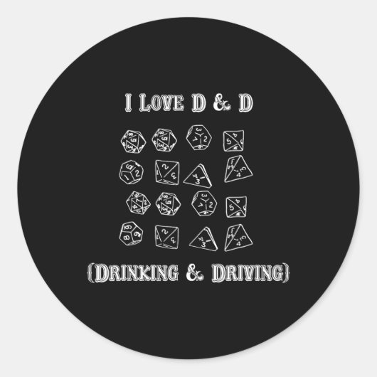 ダンジョンズ&ドラゴンズが大好きな人へ 飲酒運転おもしろゲーマー D2 ラウンドシール (正面)