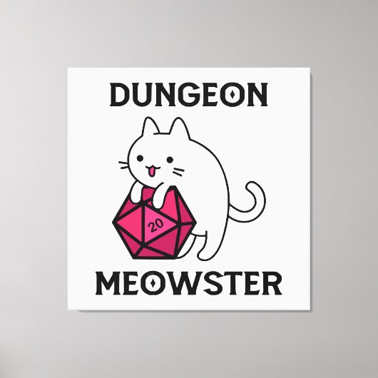 ダンジョンニャオスター 猫 楽しい キャンバスプリント (正面)