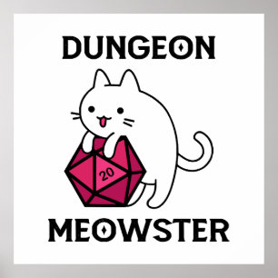 ダンジョンニャオスター 猫 楽しい ポスター
