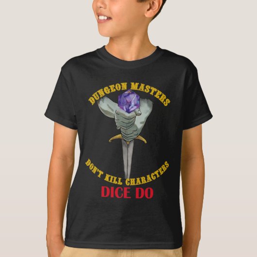 ダンジョンマスターはキャラクターを殺さないサイコロ Tシャツ (正面)
