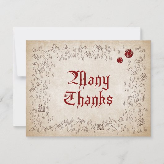 ダンジョンマップRPGゲーマー結婚ズ サンキューカード (正面)