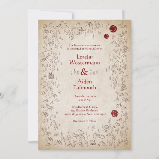 ダンジョンマップRPGゲーマー結婚ズ 招待状 (正面)