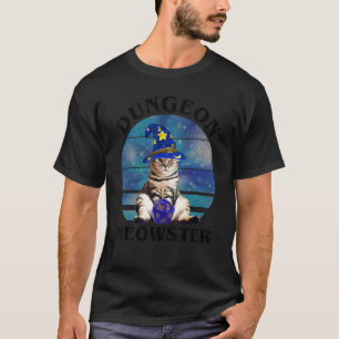 ダンジョンメオウスターキャットD20卓上ゲーマー Tシャツ
