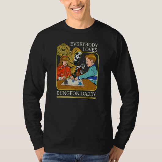 ダンジョン父Rpgロール遊ズゲームゲーマーサイコロD2 Tシャツ (正面)