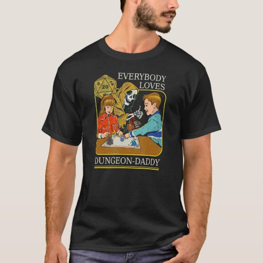 ダンジョン父Rpgロール遊ズゲームゲーマーサイコロD2 Tシャツ (正面)