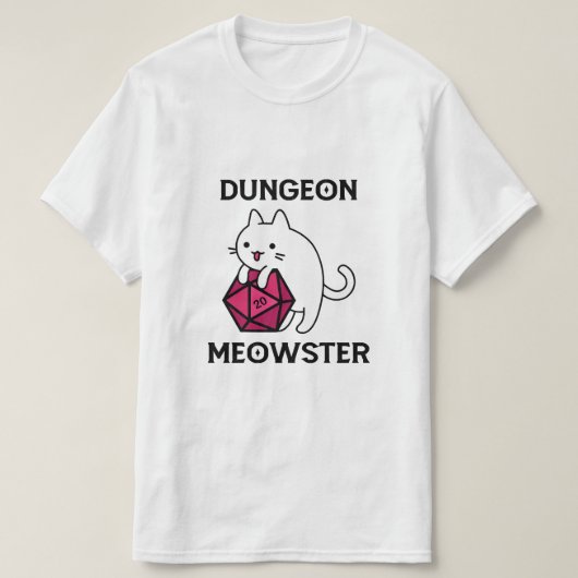 ダンジョン・マスター・キャット・面白い Tシャツ (デザイン正面)