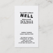 ダンスおもしろいインストラクターワールドが地獄のダンスへ 名刺 (裏面)