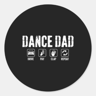 ダンスおもしろいパパコンペ誇りを持ったーションダンスパパ父 ラウンドシール