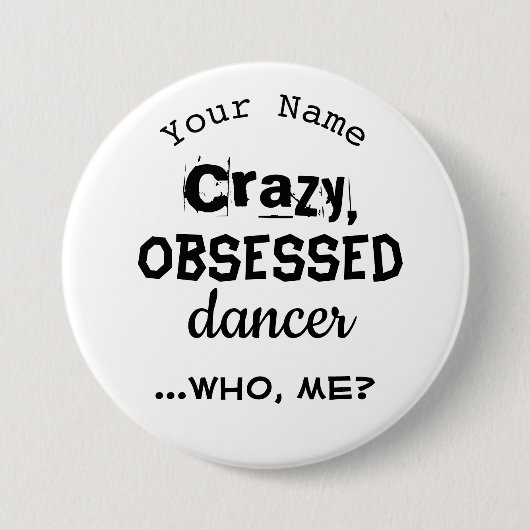 ダンスおもしろいピンまたはナメタグボタン取り付けられたダンサー 缶バッジ (正面)