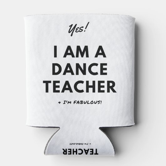 ダンスおもしろい先生白黒かわいい 缶クーラー (裏面)