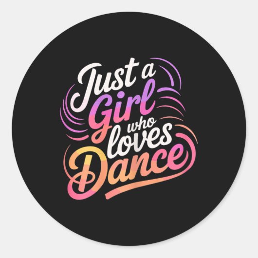 ダンスが大好きな女の子だけの踊り1 ラウンドシール (正面)