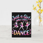 ダンスが大好きな女の子 カード (黄色い花)